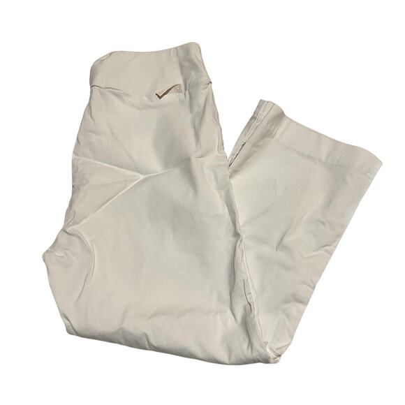 Euro Stretch White Pull-On Summer Coastal Cropped Pants Women's 8 - Picture 3 of 7